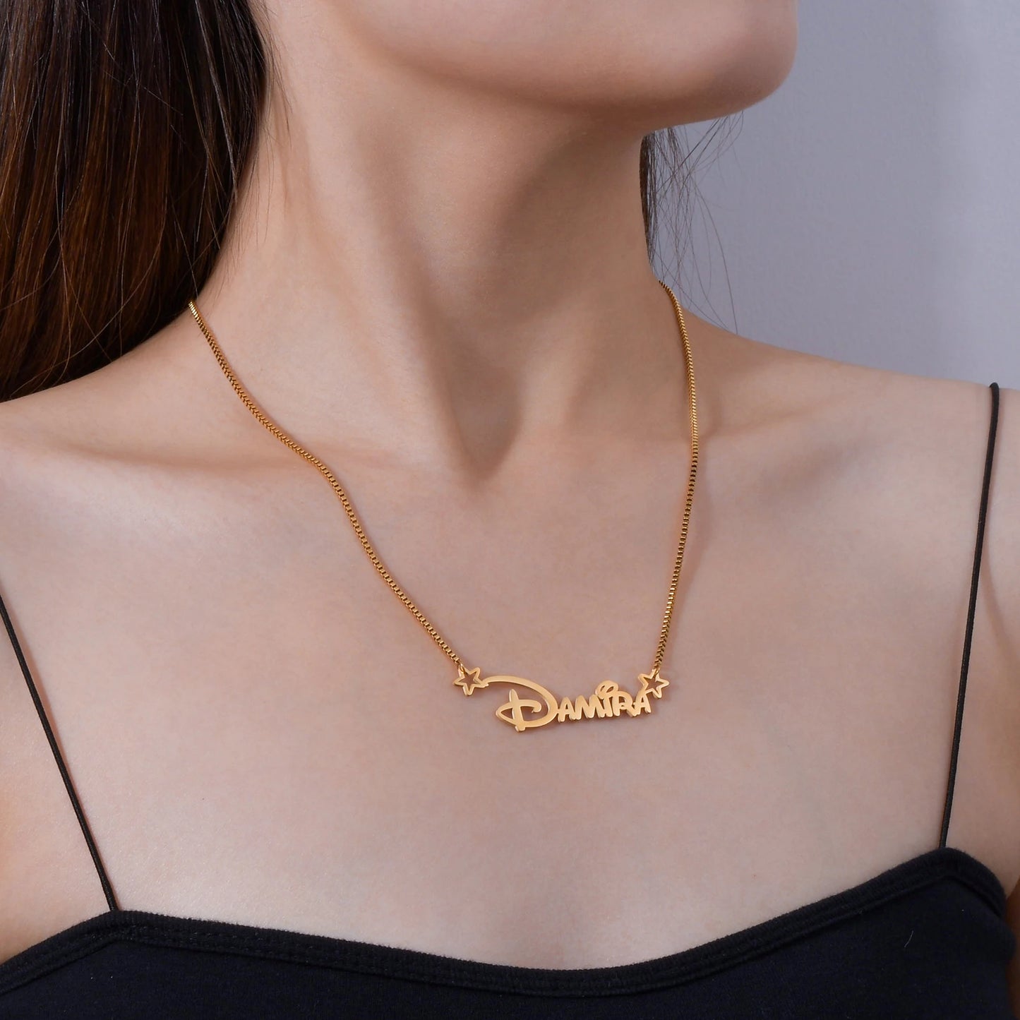 Personalized Rose Name Necklace