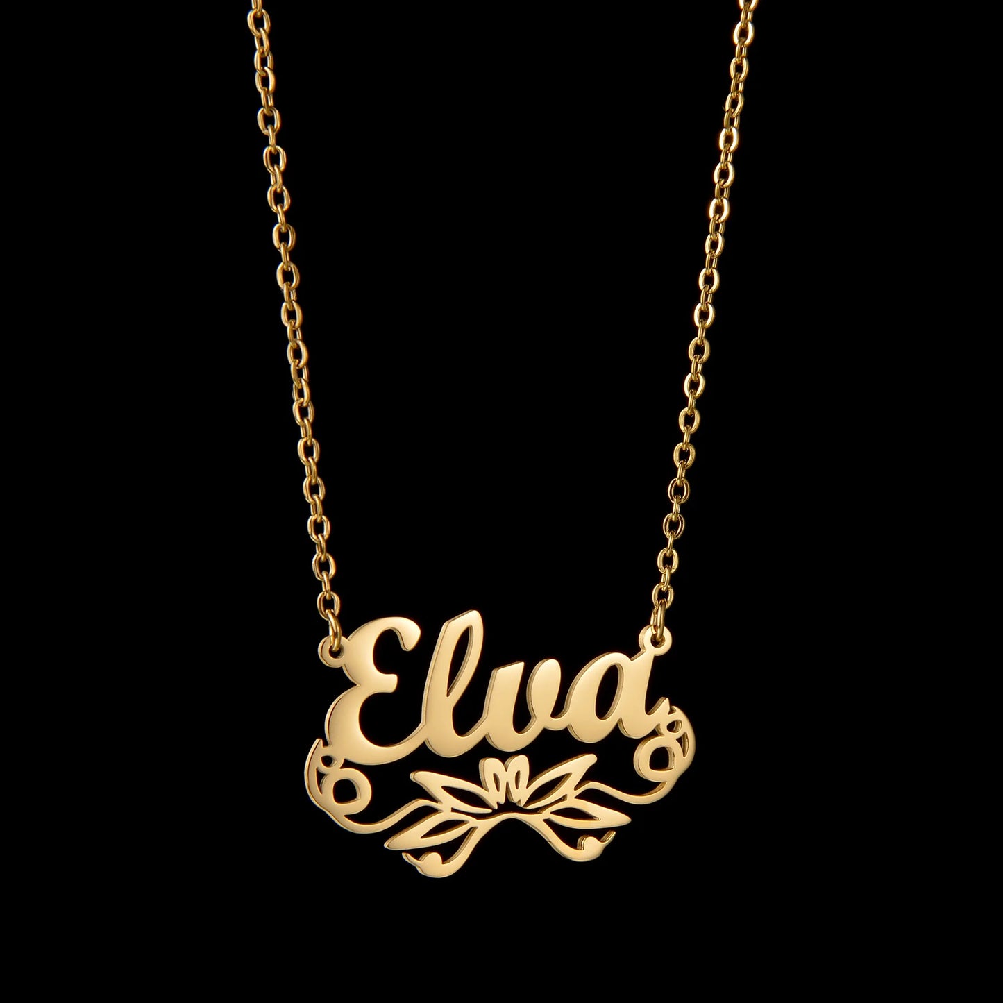 Personalized Rose Name Necklace